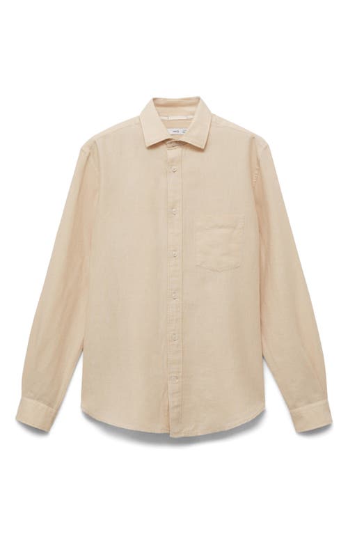 Mango Men's Classic-fit Micro-corduroy Shirt In Sand