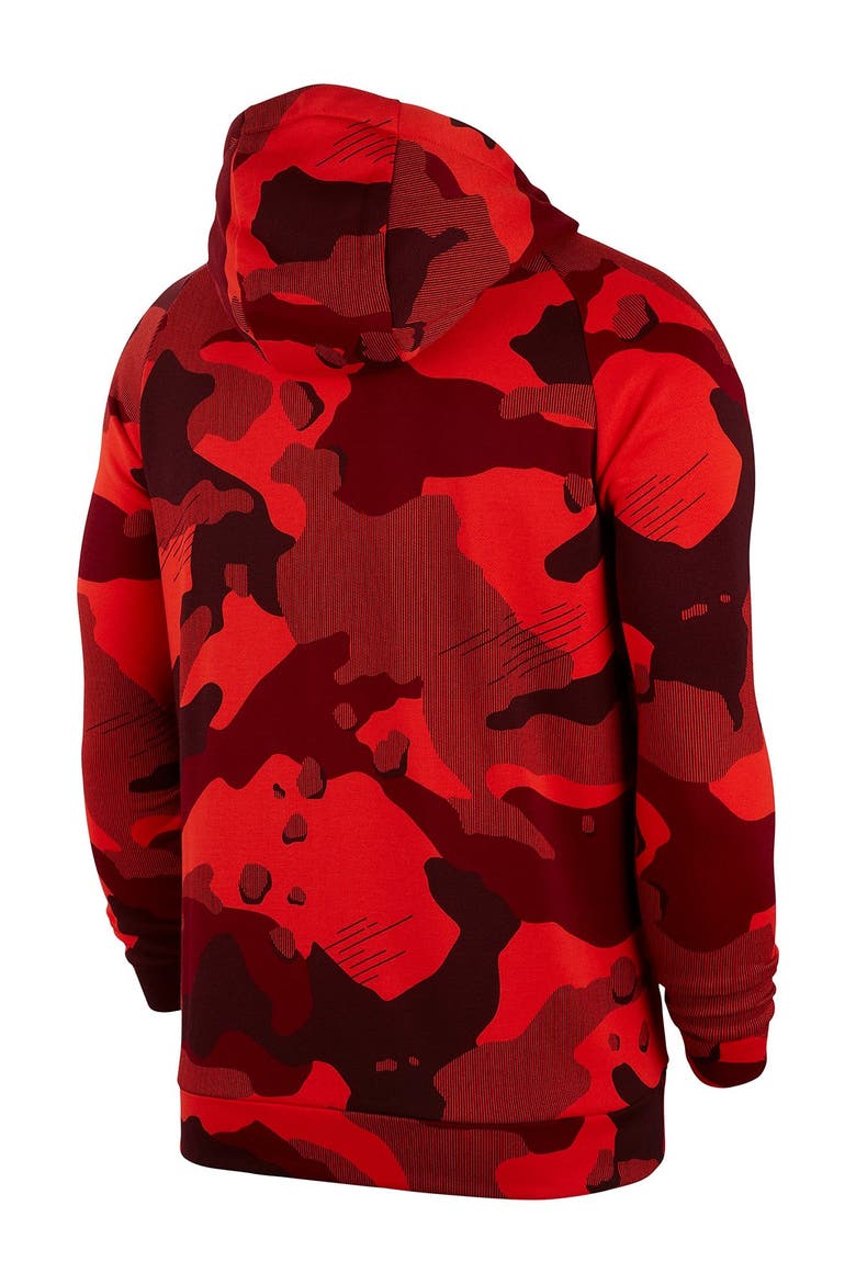 Dri-FIT Camo Zip Hoodie, Alternate, color, TEAMOR/BLACK