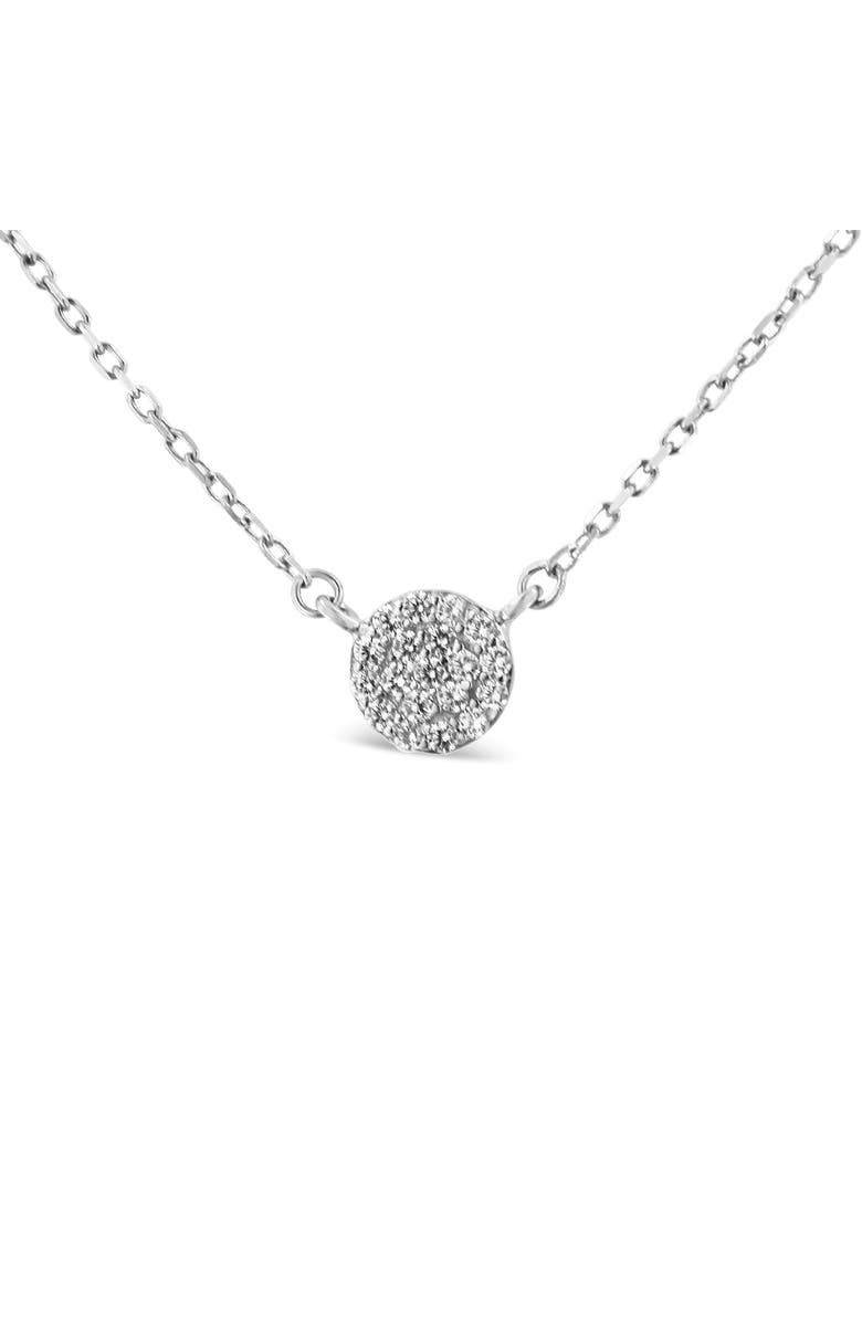 Haus of Brilliance Silver 1/2 Cttw Round Diamond Medallion Multi-Strand Tri Pendant 18" Necklace, Alternate, color, White