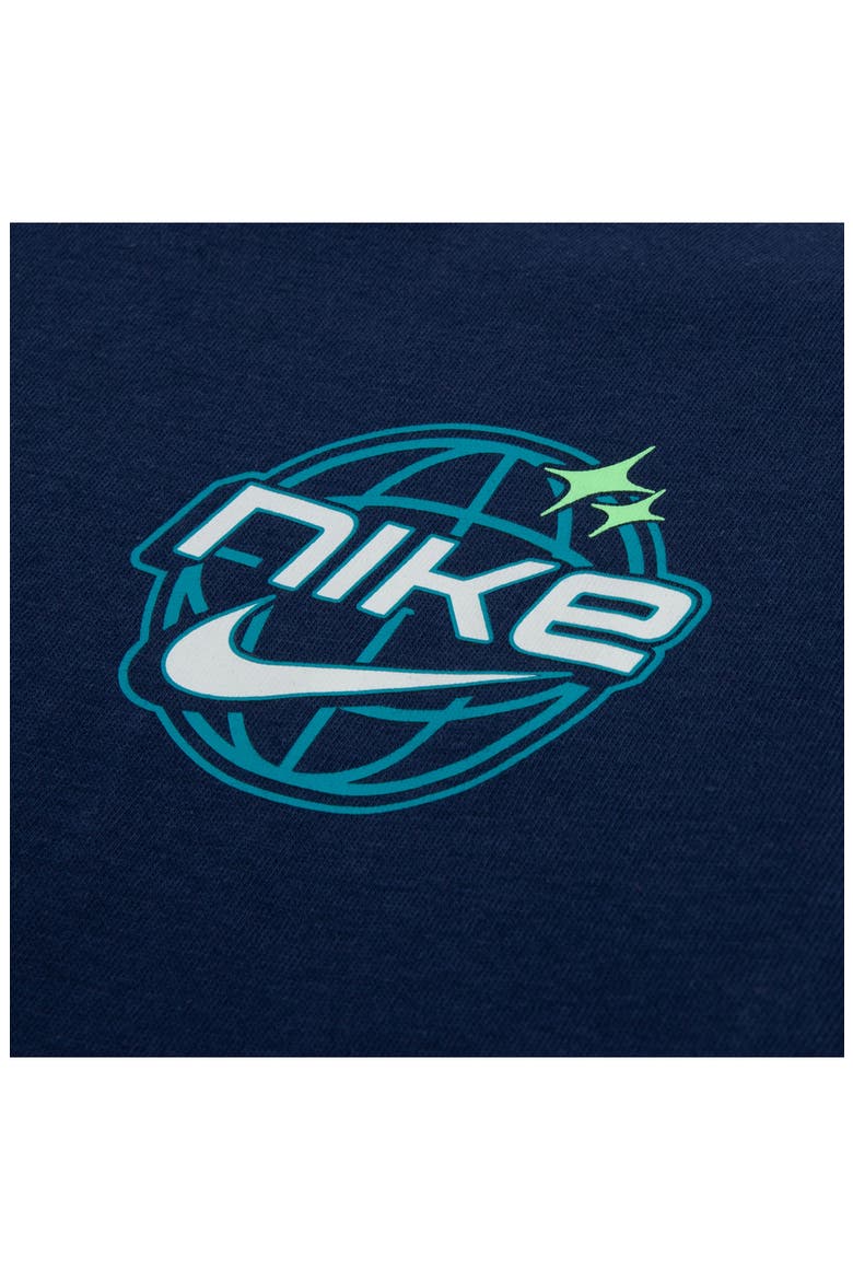 Kids' Y2K Globe Graphic Long Sleeve T-Shirt, Alternate, color, MIDNIGHT NAVY