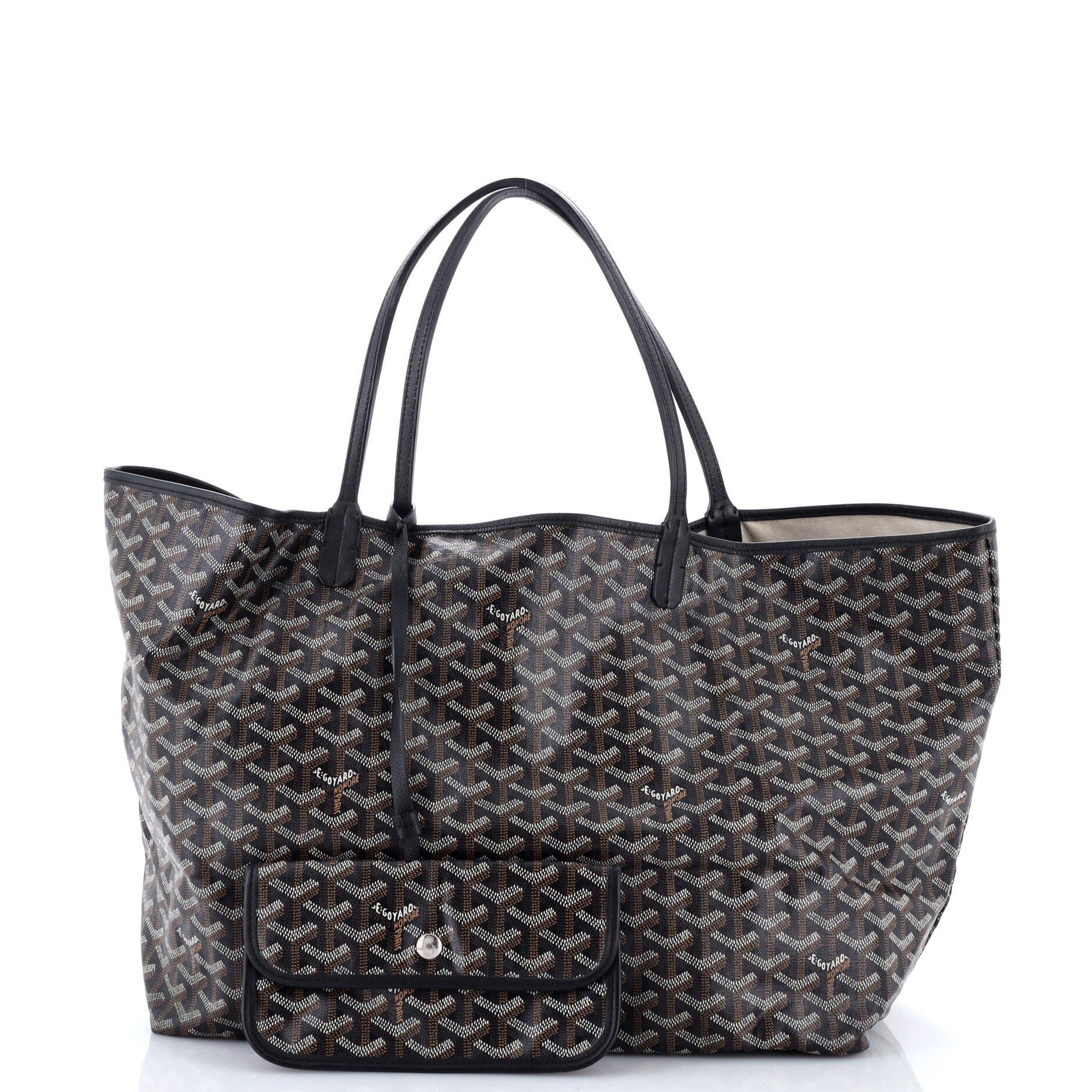 Pre-Owned Goyard Saint Louis Tote Coated Canvas GM, Alternate, color, Black