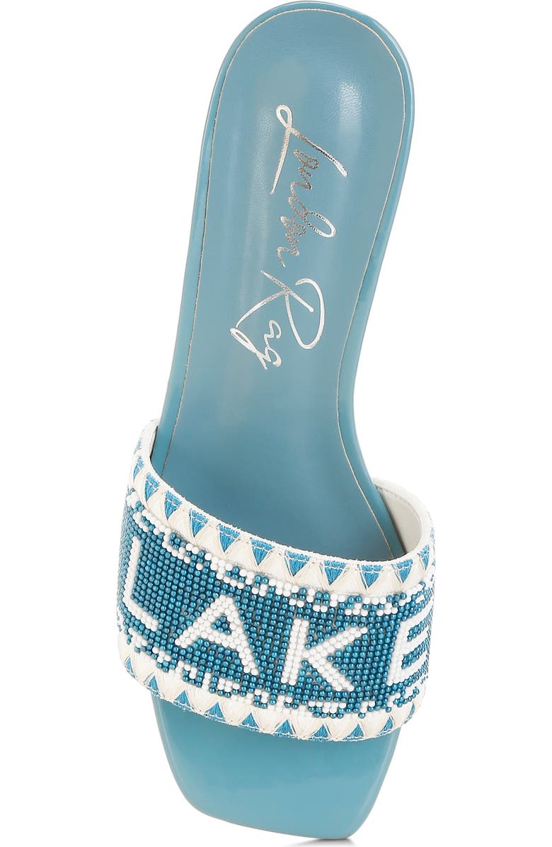 LONDON RAG Vacay Babe Lake Como Beaded Slide Sandal, Alternate, color, Blue