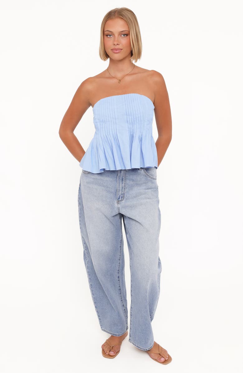 Petal & Pup Cagnes Pintuck Pleat Strapless Top, Alternate, color, Blue