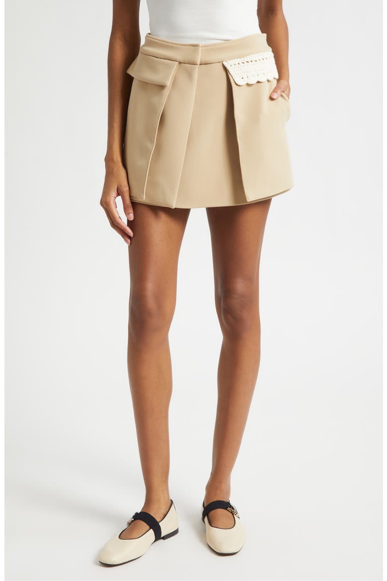 Waist Panel Miniskirt, Main, color, ECRU