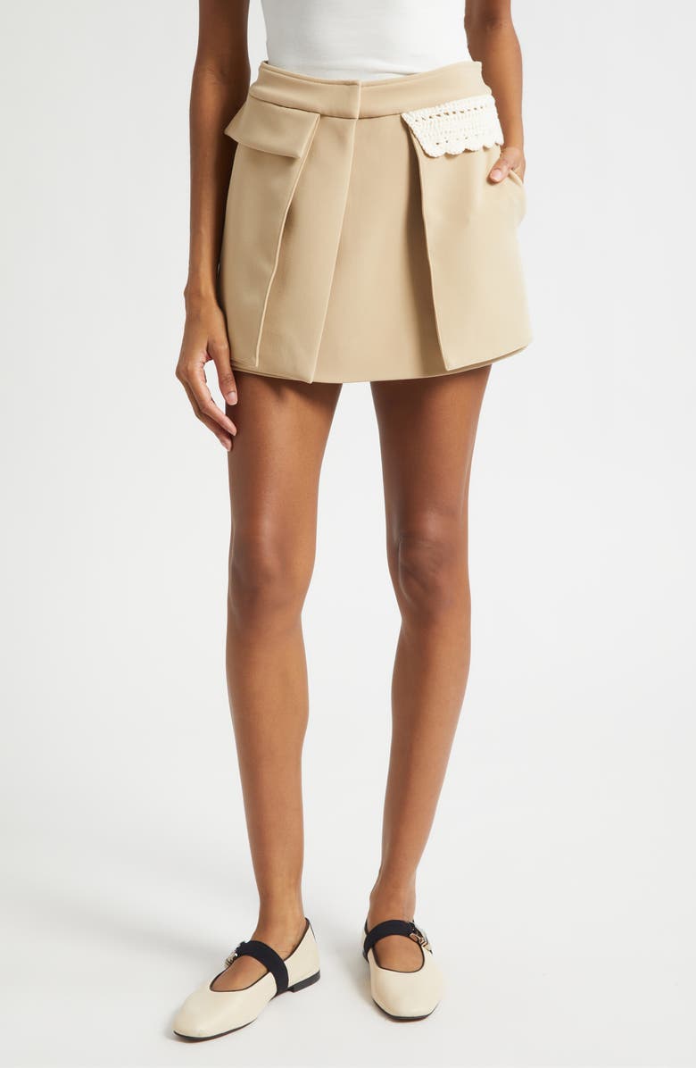 Stine Goya Waist Panel Miniskirt, Main, color, Ecru