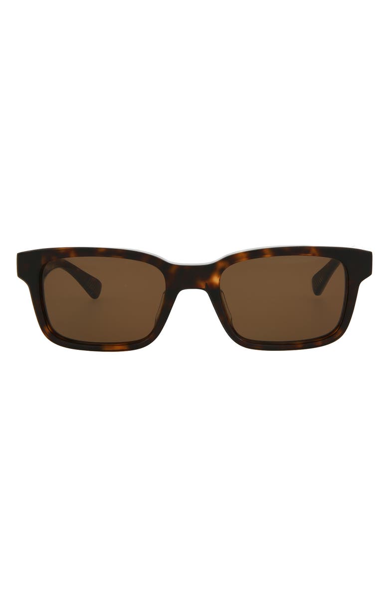 Bottega Veneta 53mm Rectangular Sunglasses, Main, color, Havana Brown