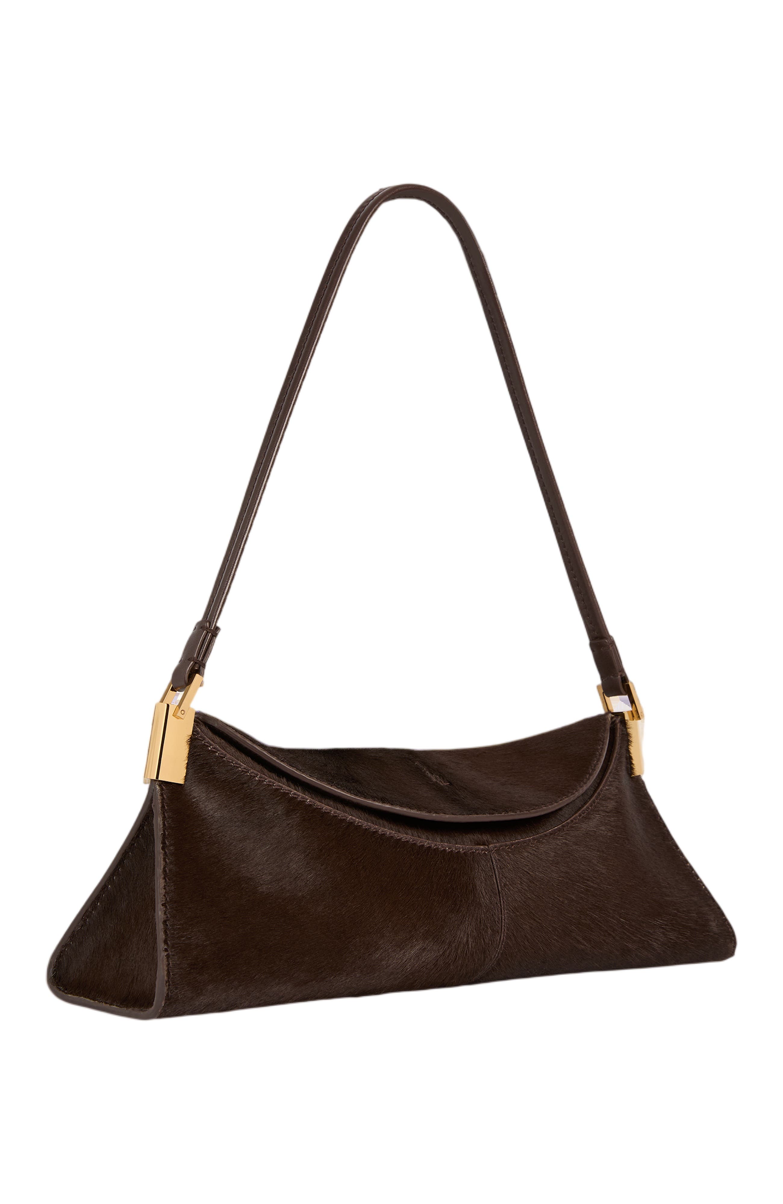 64-83 Small Bag in Pony-Effect Leather, Alternate, color, dark brown