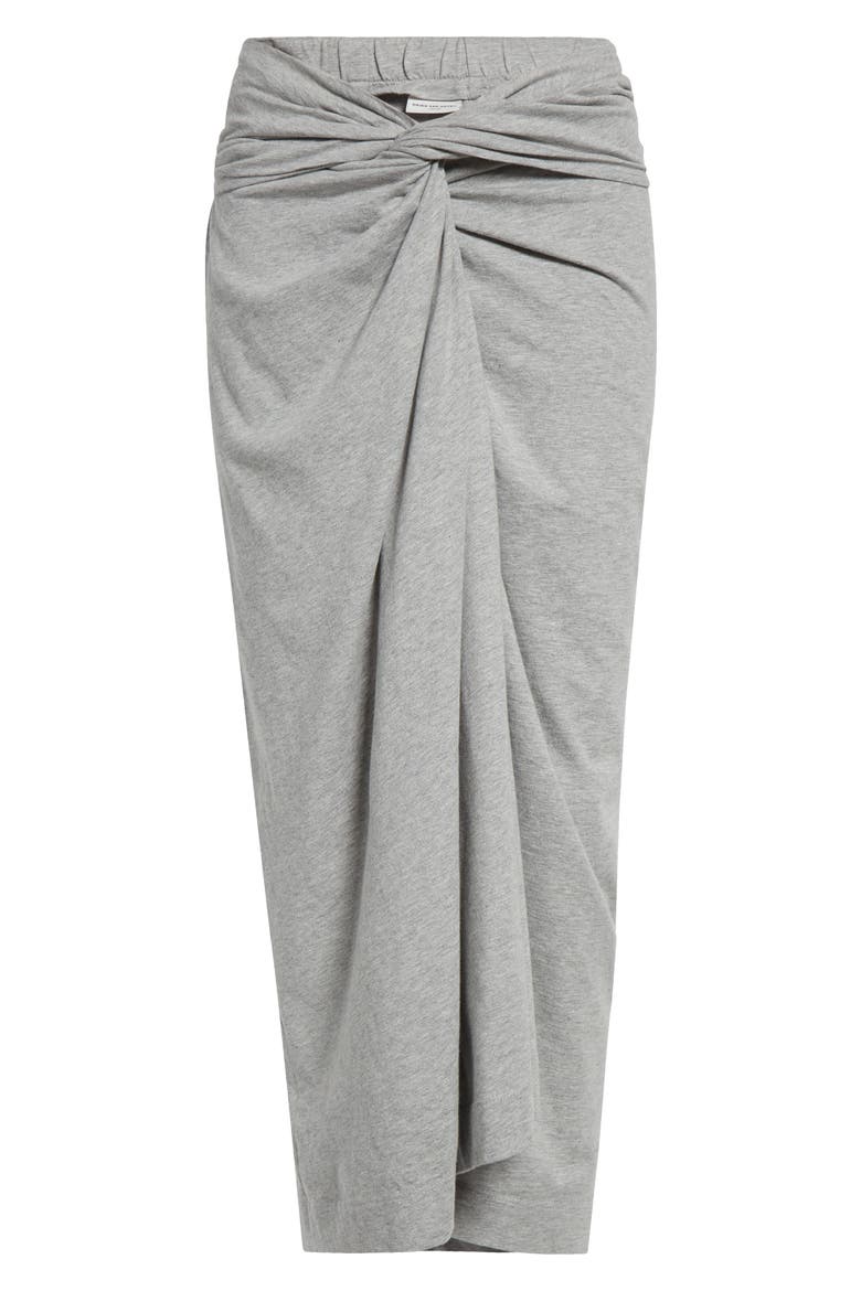 Herchive Knotted Cotton Jersey Midi Skirt, Alternate, color, GREY MELANGE