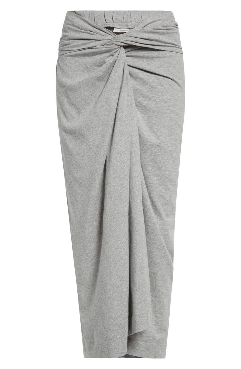 Dries Van Noten Herchive Knotted Cotton Jersey Midi Skirt, Alternate, color, 