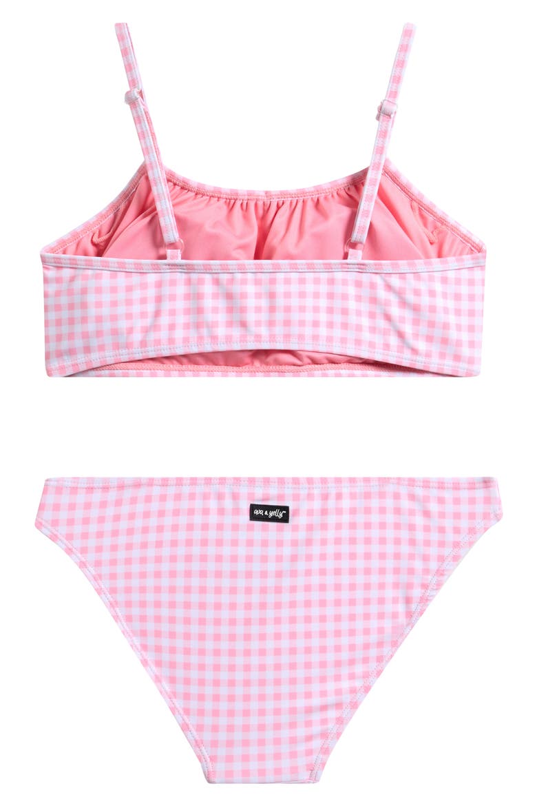 Kids' Emma Gingham Two-Piece Swimsuit, Alternate, color, LIGHT PINK