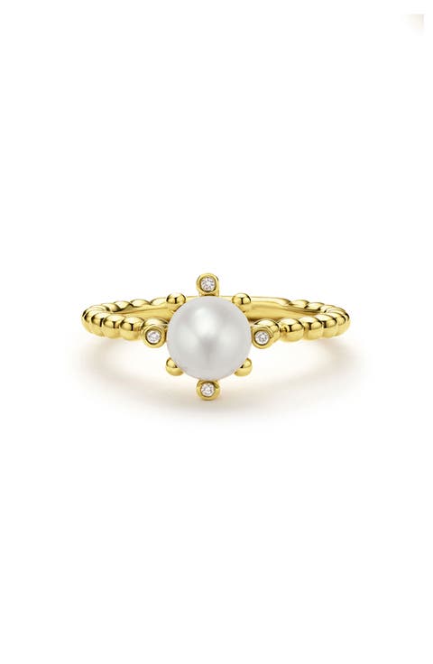 18K Luna Fleur Pearl Floral Ring