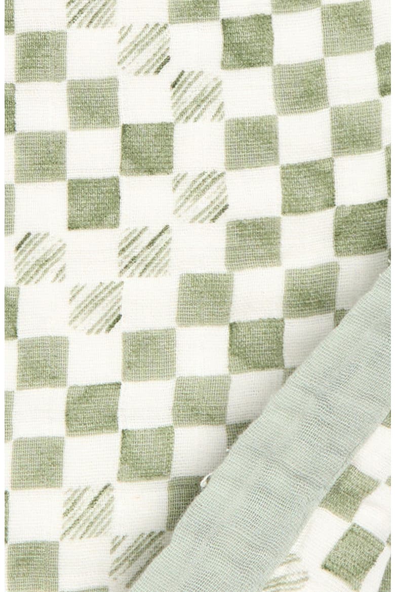 Cotton Muslin Baby Quilt, Alternate, color, GREEN CHECKER