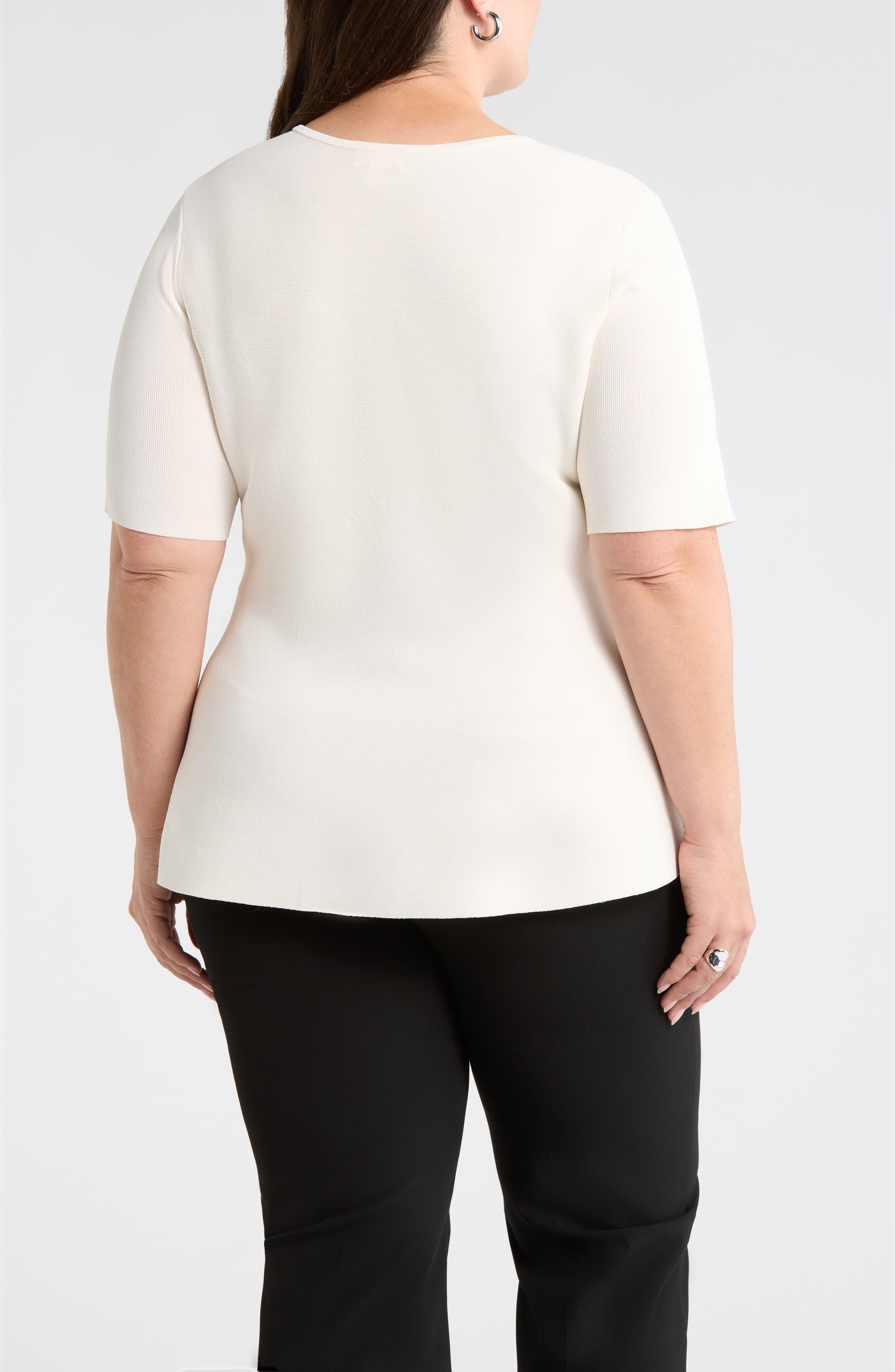 Short Sleeve Peplum Sweater - image 4