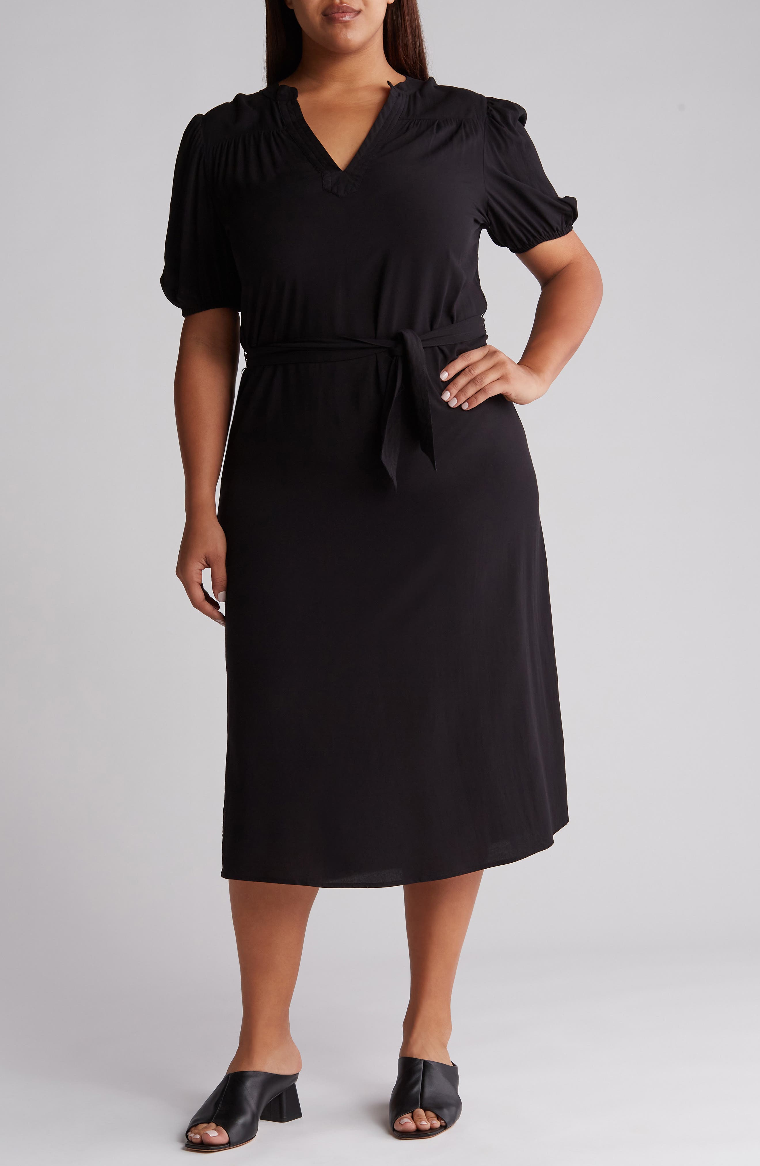 BY DESIGN Montana Balloon Sleeve Challis Maxi Dress