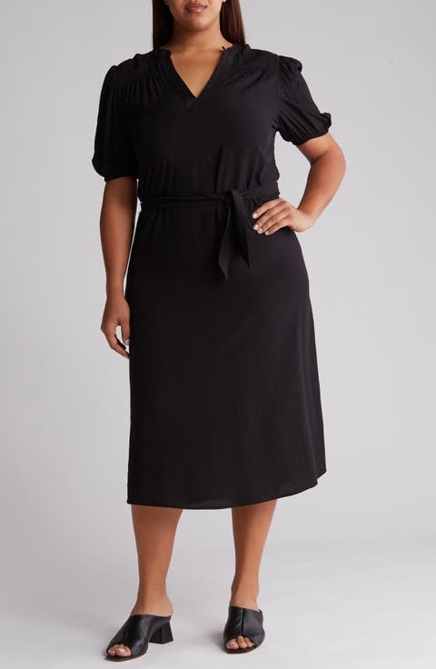Montana Balloon Sleeve Challis Maxi Dress (Plus)