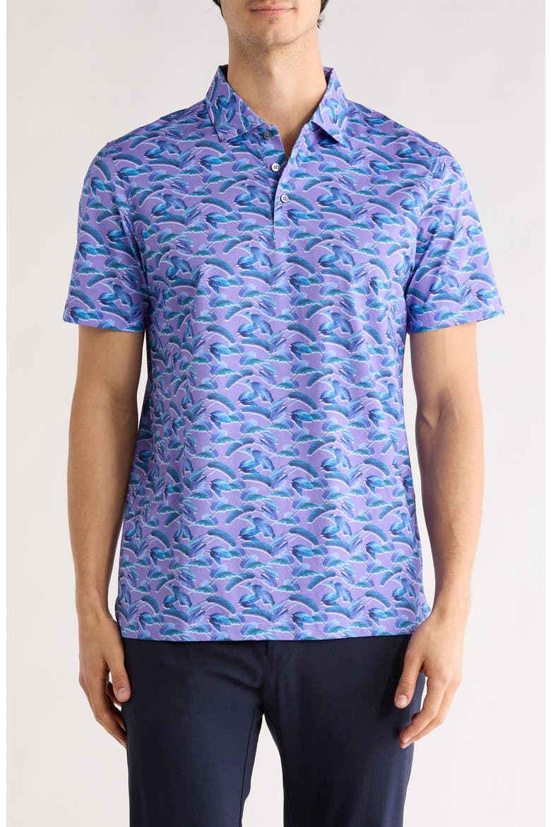 Print OoohCotton® Knit Polo, Main, color, ORCHID