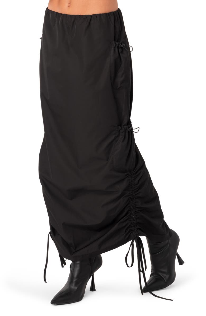EDIKTED Nylon Cargo Maxi Skirt, Alternate, color,