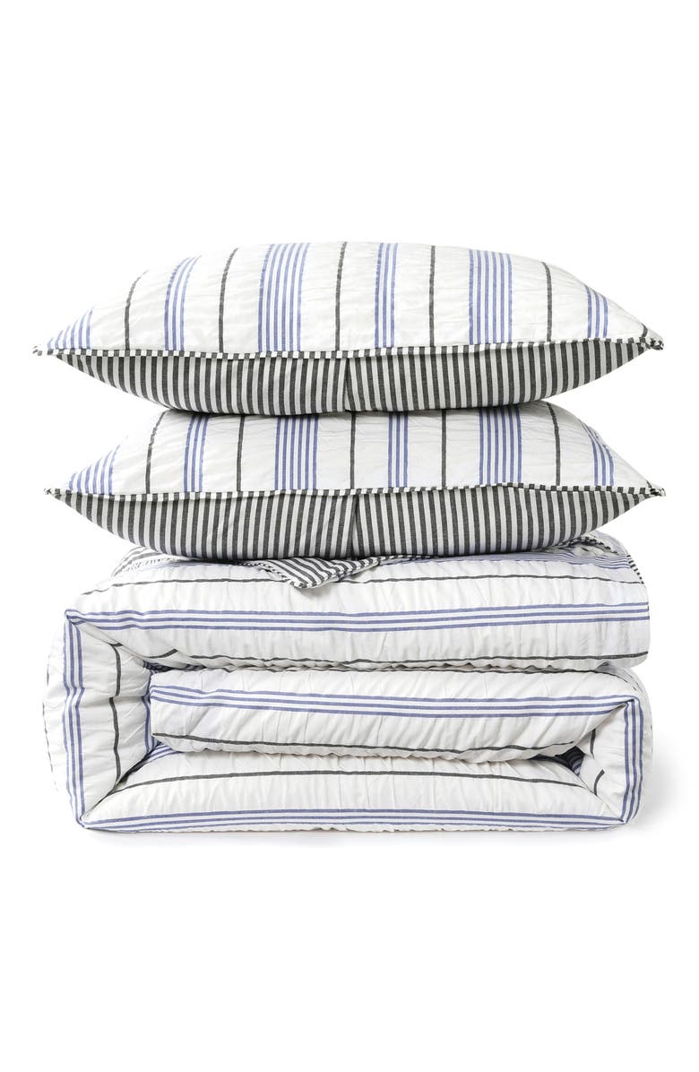 DKNY Seersucker Stripe Duvet Cover & Sham Set, Main, color,