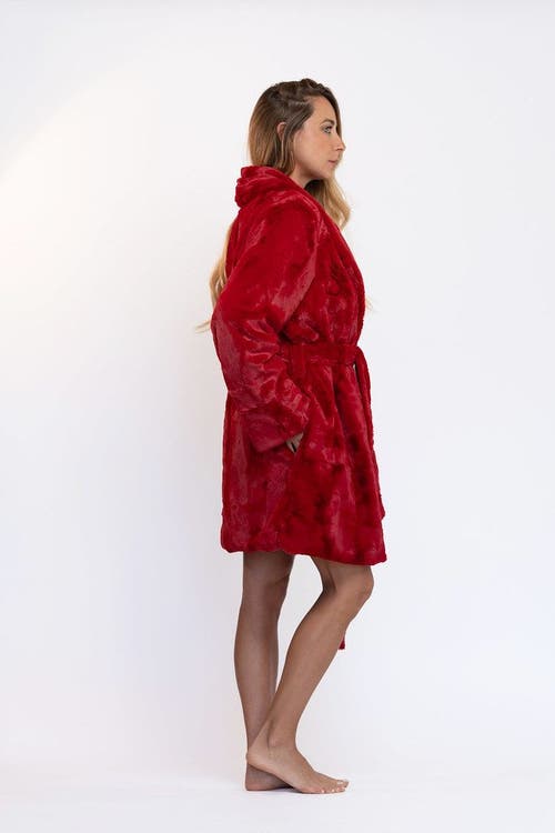 Sea To Me Blankets Ojai Retreat Robe With Silky Lining In Red