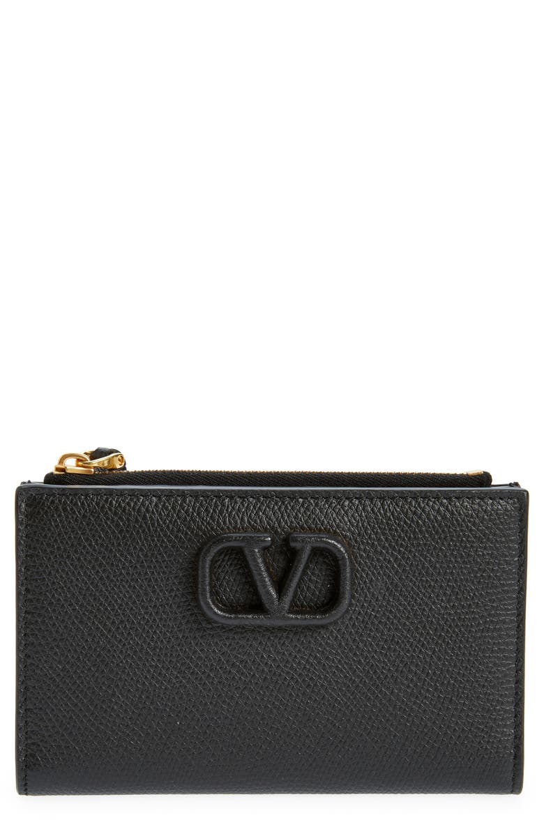 Valentino Garavani VLOGO Leather Card Case, Main, color, 