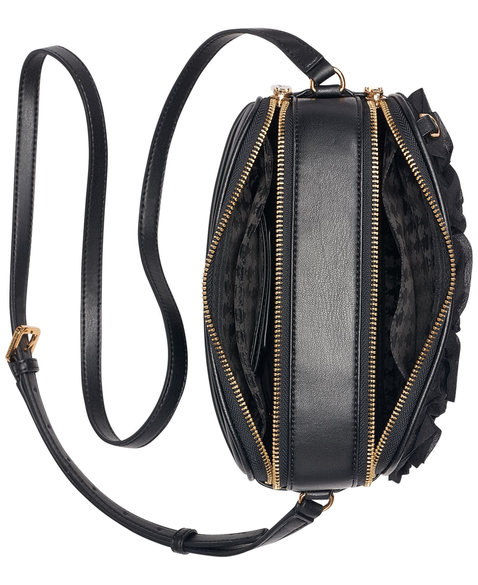 Maybelle Rosette Crossbody, Alternate, color, Black/Gold