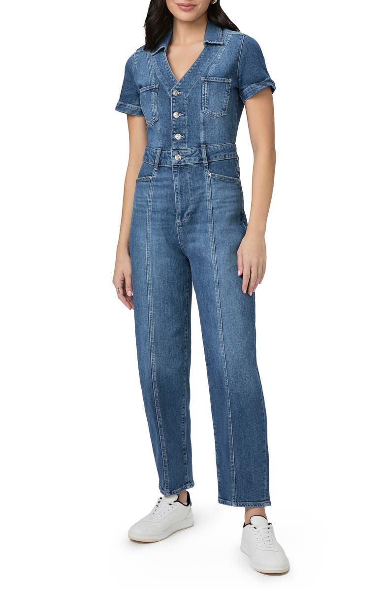 PAIGE Alexis Barrel Denim Jumpsuit, Main, color, 
