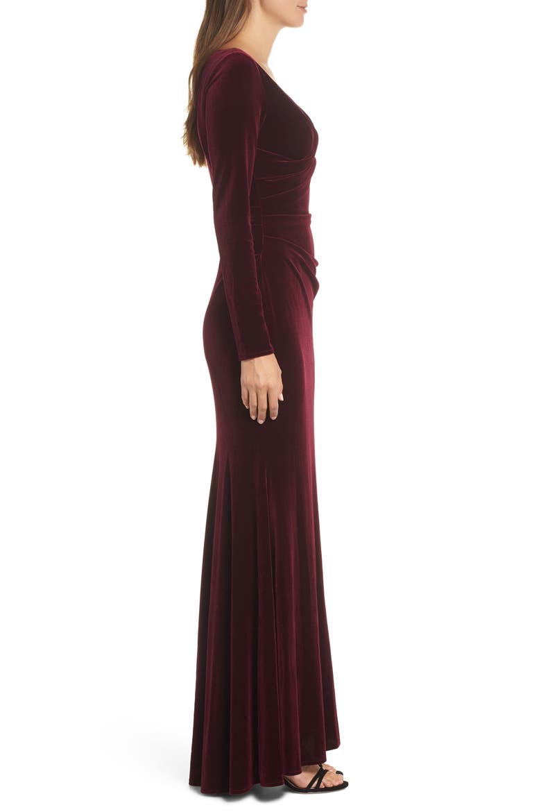 Velvet Gown, Alternate, color, BURGUNDY