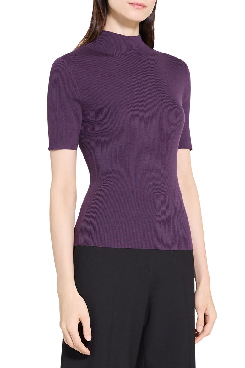 Leenda Merino Wool Mock Neck Sweater, Alternate, color, BLACK IRIS