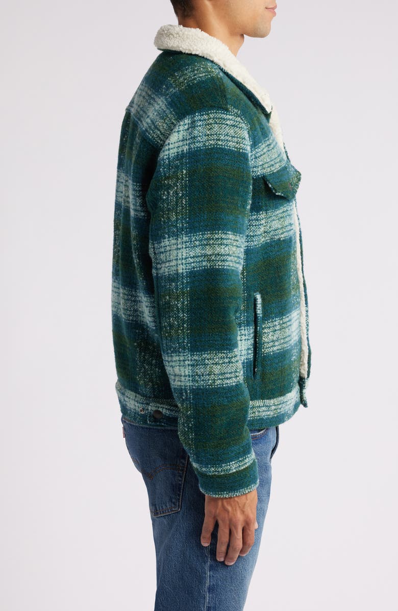 Levi's<sup>®</sup> Type 3 Plaid High Pile Fleece Lined Trucker Jacket, Alternate, color,