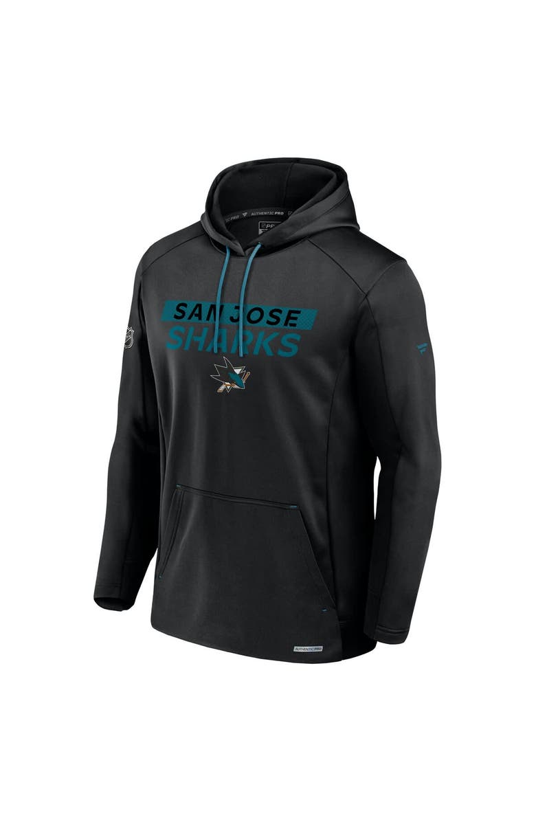 FANATICS Men's Fanatics Black San Jose Sharks Authentic Pro Rink Fleece Pullover Hoodie, Alternate, color,