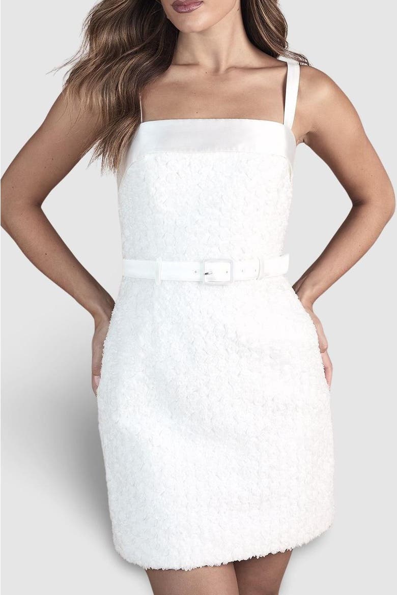 Strappy Embellished Mini Dress, Alternate, color, Ivory