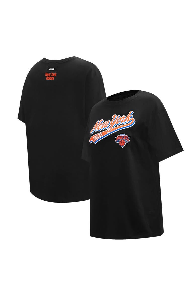 PRO STANDARD Women's Pro Standard Black New York Knicks Script Boyfriend T-Shirt, Main, color, 