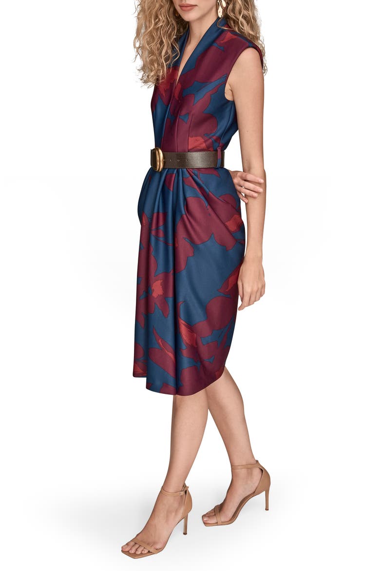 Sleeveless Belted Cocktail Dress, Alternate, color, ECLPSE MUL