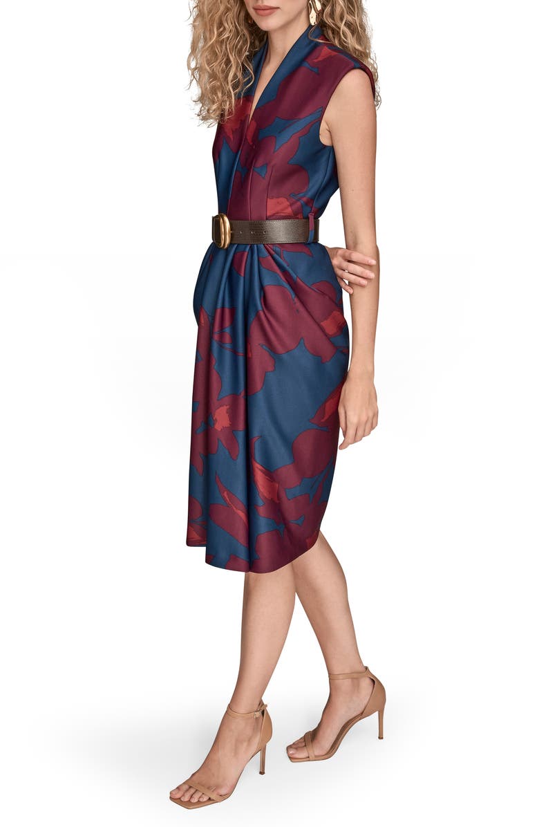 Donna Karan New York Sleeveless Belted Cocktail Dress, Alternate, color, Eclpse Mul