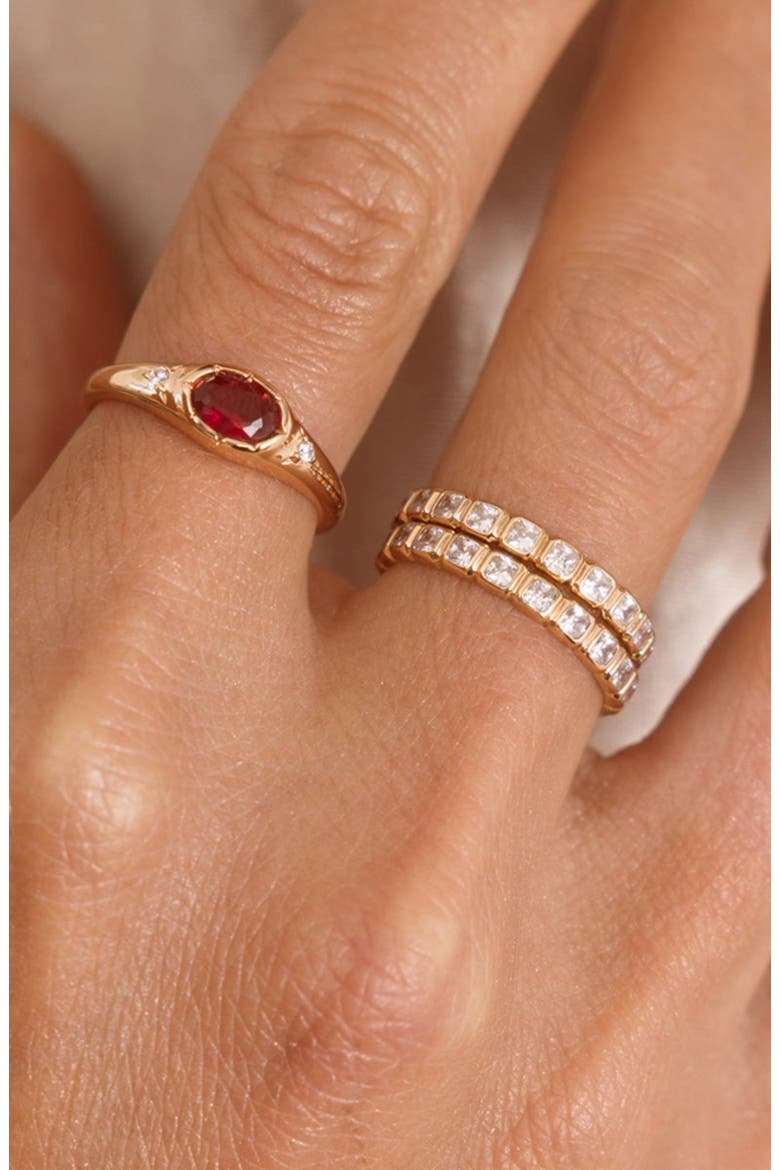 Oval Birthstone Signet Ring, Alternate, color, July Gold Vermeil