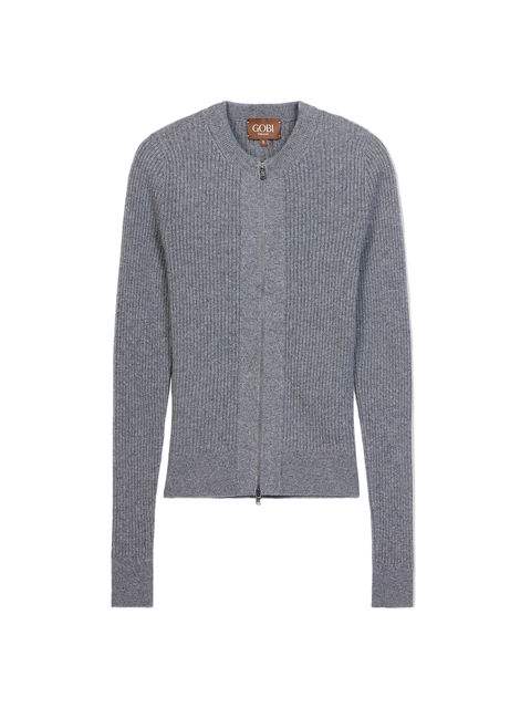 Cashmere Two-Way Zip Cardigan
