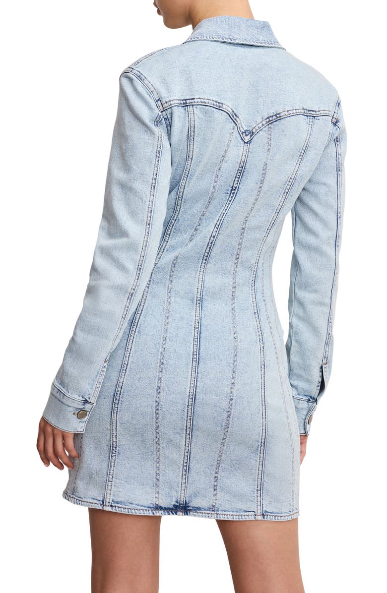 Good American Dolly Denim Corset Dress, Alternate, color,