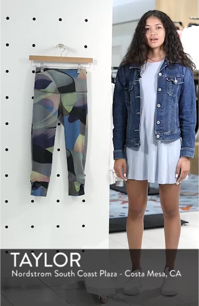 Katya High Waist Abstract Print Recycled Crop Leggings, sales video thumbnail