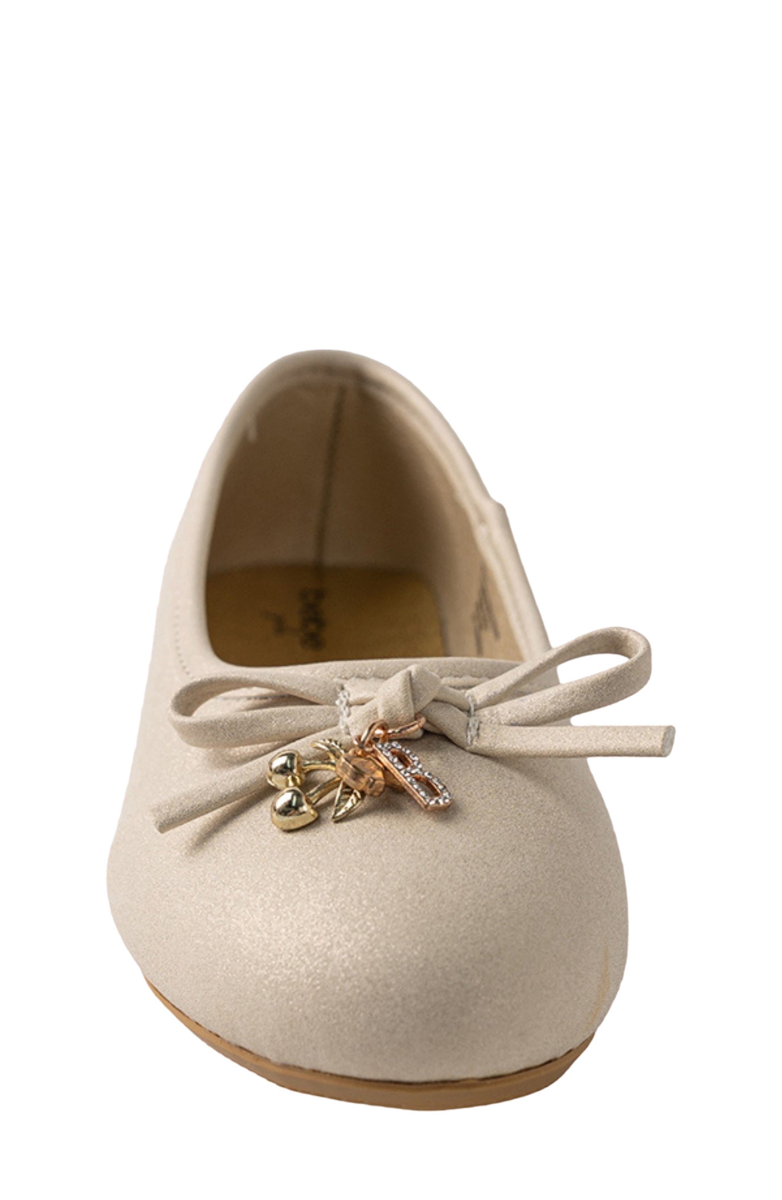 Kids' Faux Leather Ballet Flat, Alternate, color, TAN