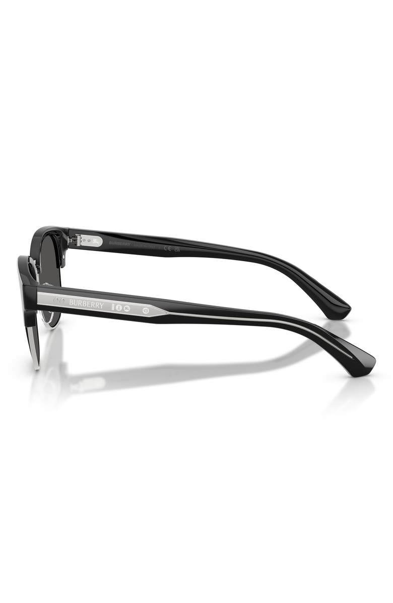 Burberry 52mm Round Sunglasses, Alternate, color, Black / Dark Grey