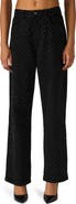 Steve Madden Avaline Crystal Embellished High Waist Relaxed Straight Leg Jeans