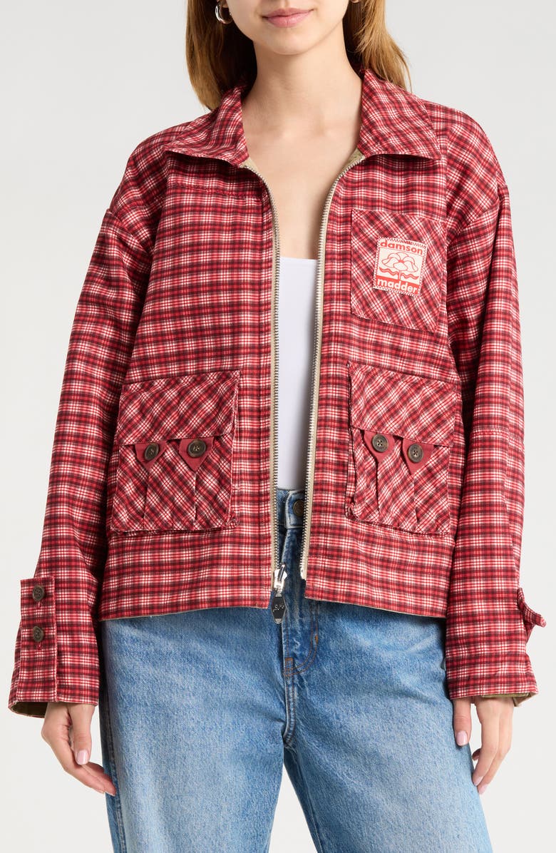 Damson Madder Marcelle Reversible Organic Cotton Barn Jacket, Alternate, color, Red Multi