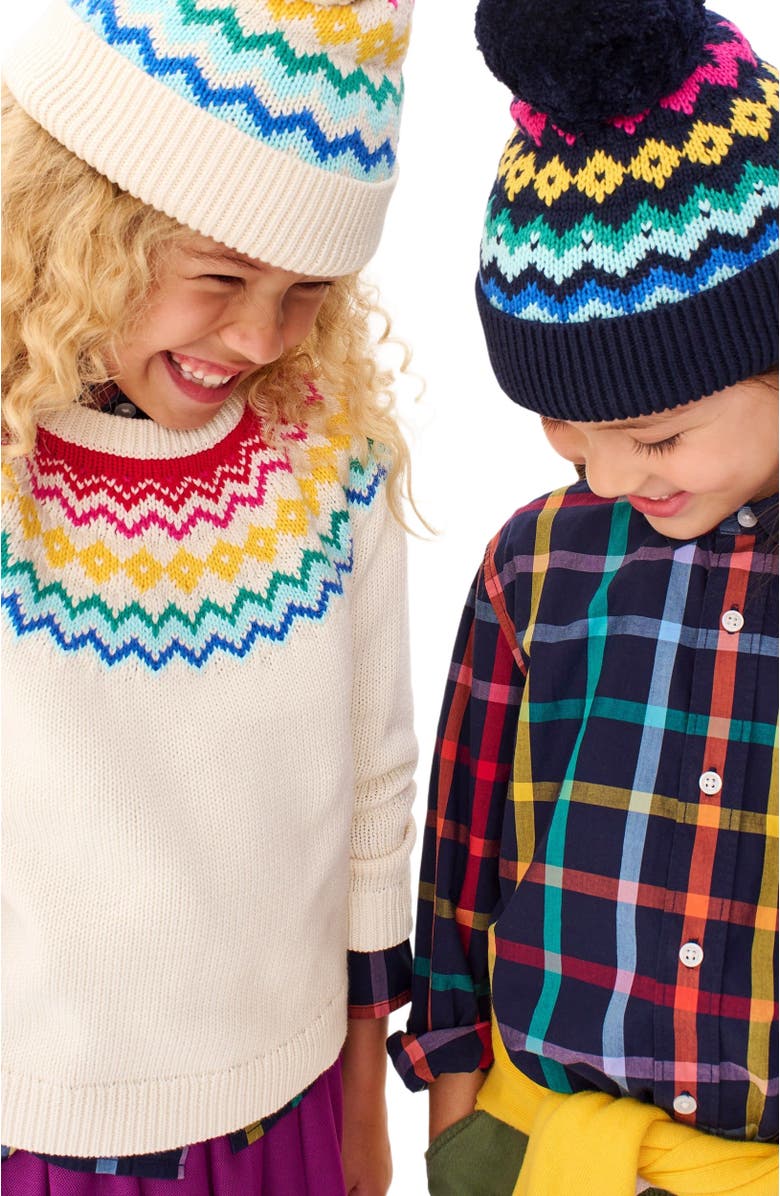 Primary Long Sleeve Rainbow Plaid Button Down, Alternate, color,