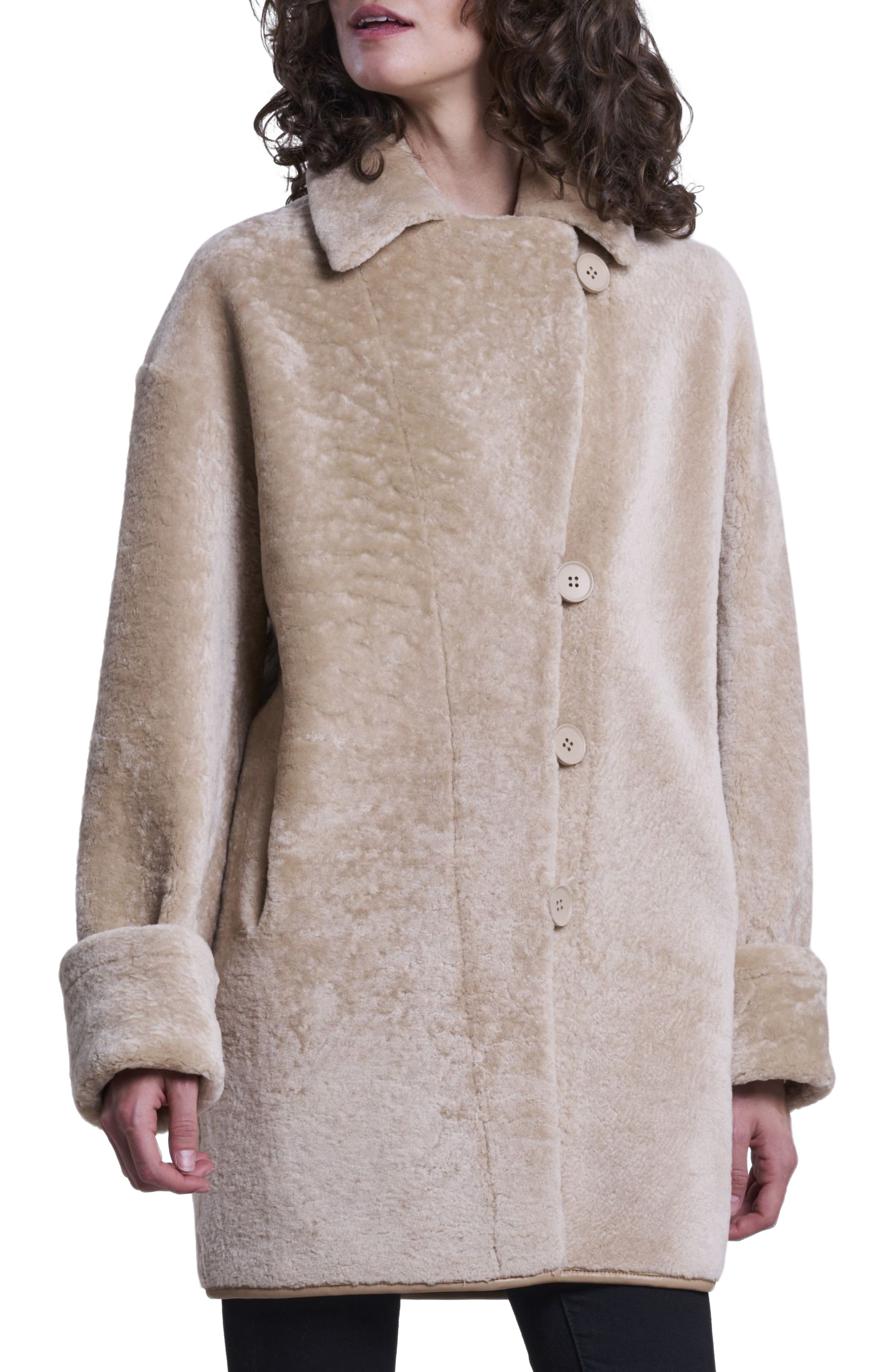 Oversize Genuine Shearling & Leather Jacket