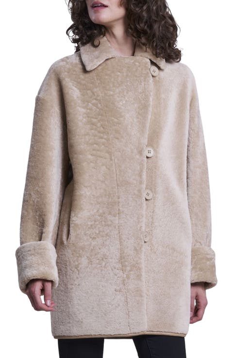 Oversize Genuine Shearling & Leather Jacket