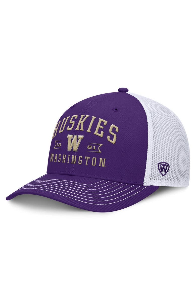 TOP OF THE WORLD Men's Top of the World Purple Washington Huskies Carson Trucker Adjustable Hat, Main, color, 