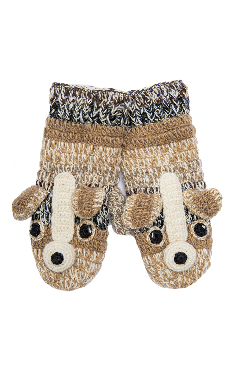 Nirvanna Designs Crochet Chiwawa Mittens, Main, color, White Combo