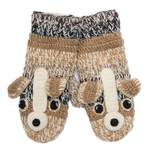 Nirvana Designs Crochet Chiwawa Mittens In White Combo