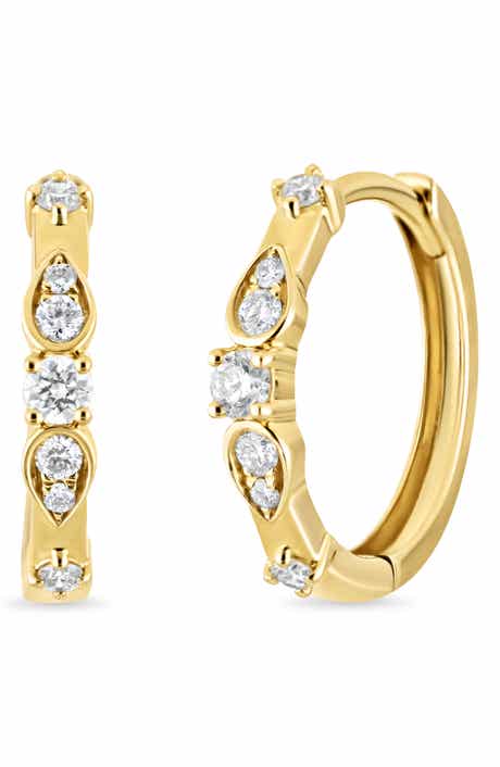 Maya 18K Yellow Gold Diamond Hoop Earrings