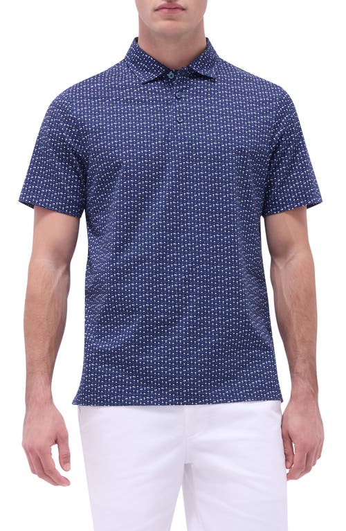 Bugatchi Victor Ooohcotton® Golf Print Polo In Navy